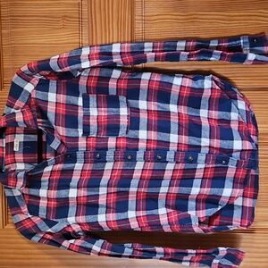 Hollister Red and Blue Plaid Button Down Shirt